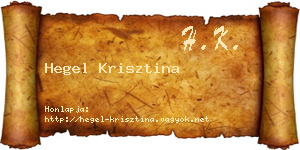 Hegel Krisztina névjegykártya